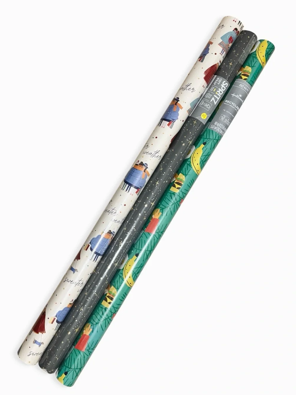 Fun Gift Wrapping Paper Lot Food Celestial Inclusive Limited Edition NWT